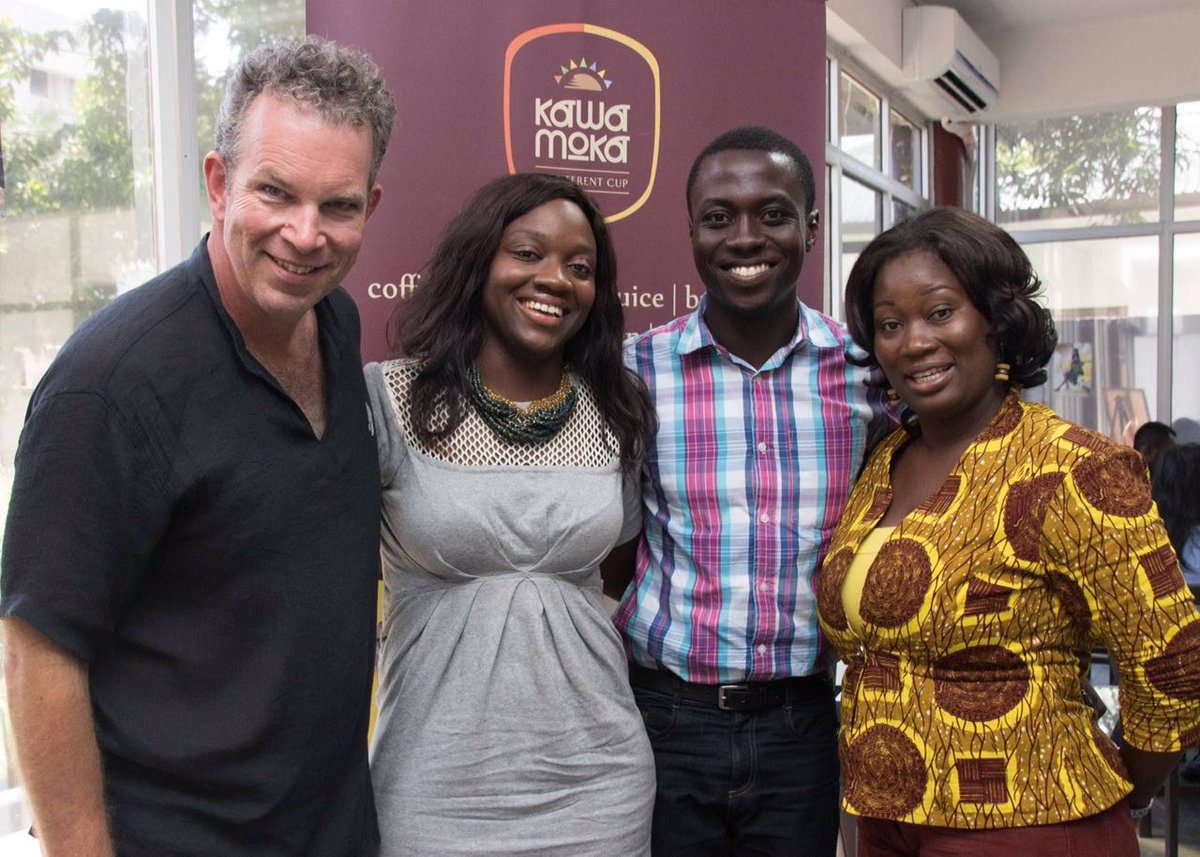 Emmanuel with the StartUp Cup team in Ghana